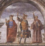 Sandro Botticelli Domenico Ghirlandaio and Assistants,The Roman heroes Decius Mure,Scipio and Cicero (mk36) Sweden oil painting artist